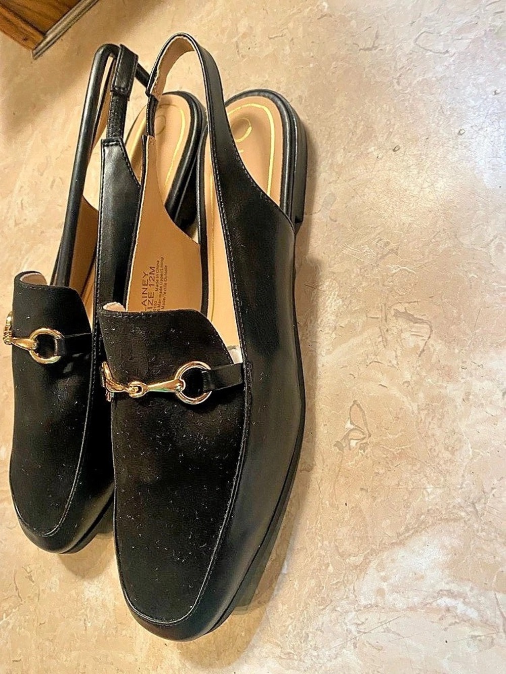 JOURNEE Black Slingback Heels US 12